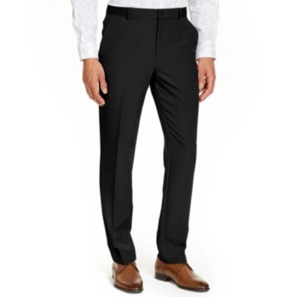 Alfani Mens Pants Black Size Medium M Dress Classic Fit Travel Stretch $75 34x32 - Picture 1 of 4